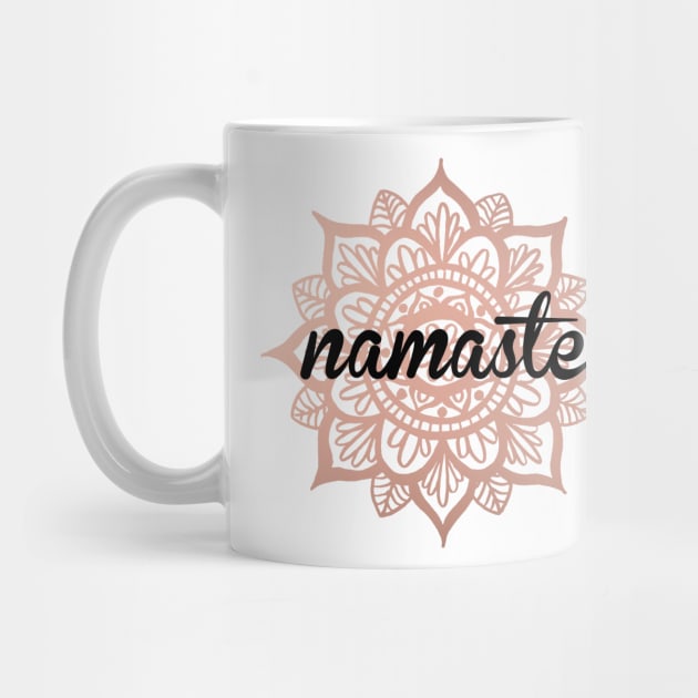 Namaste Mandala Rose Gold by julieerindesigns